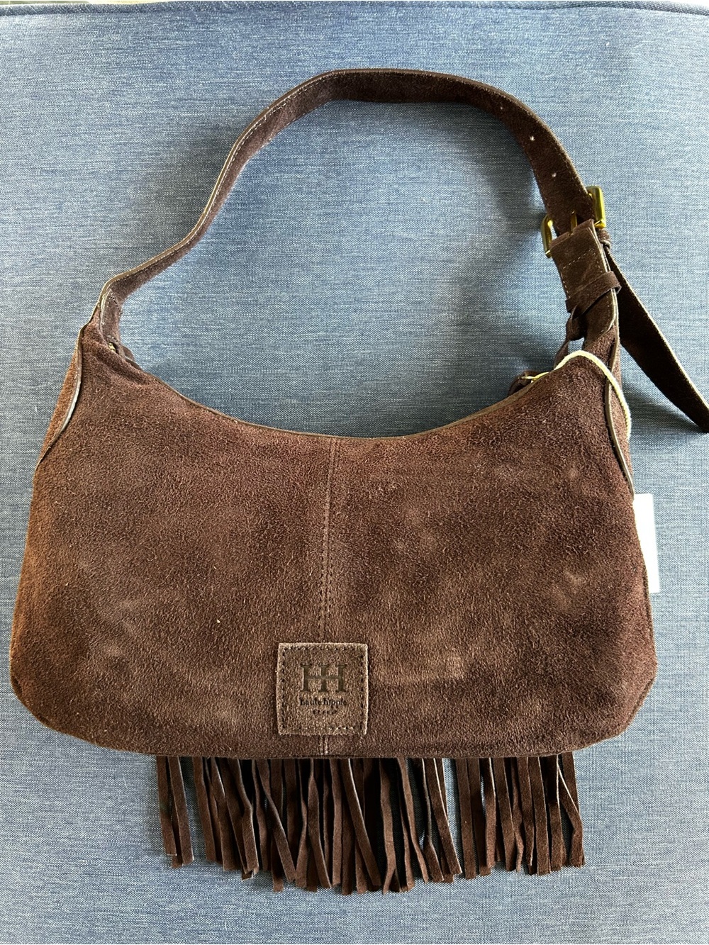 Haute Hippie Rich Brown Suede Fringe Shoulder Bag - Picture 5 of 9